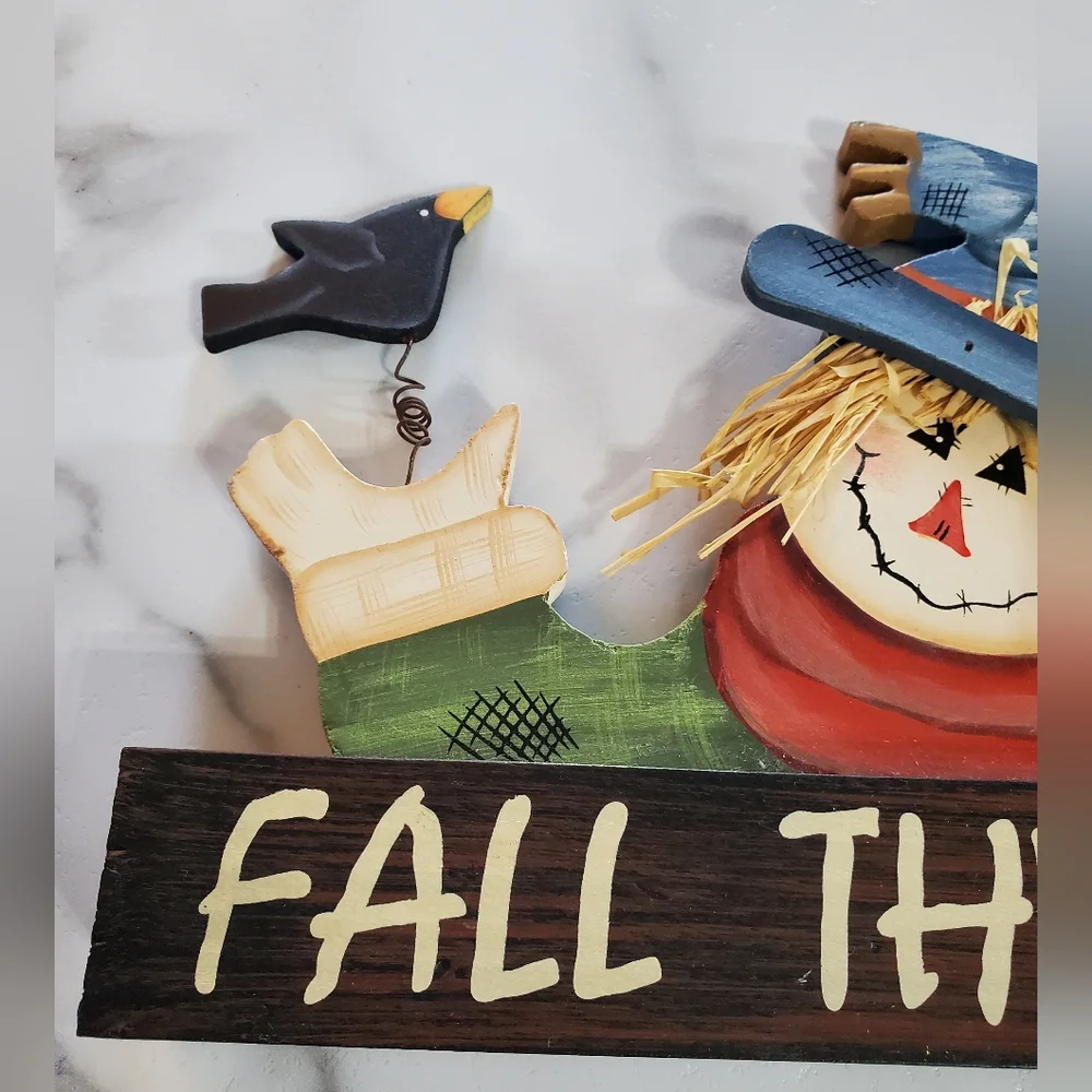 Fall THYME Scarecrow Wood Sign